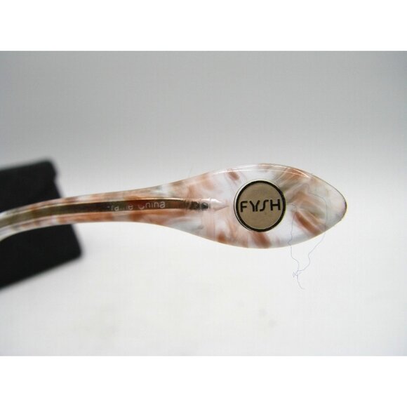 Fysh Sunglass Eyeglass Frames Only Pecan Kaleidoscope Gold #2072 Case 53-21-145 - Picture 10 of 13